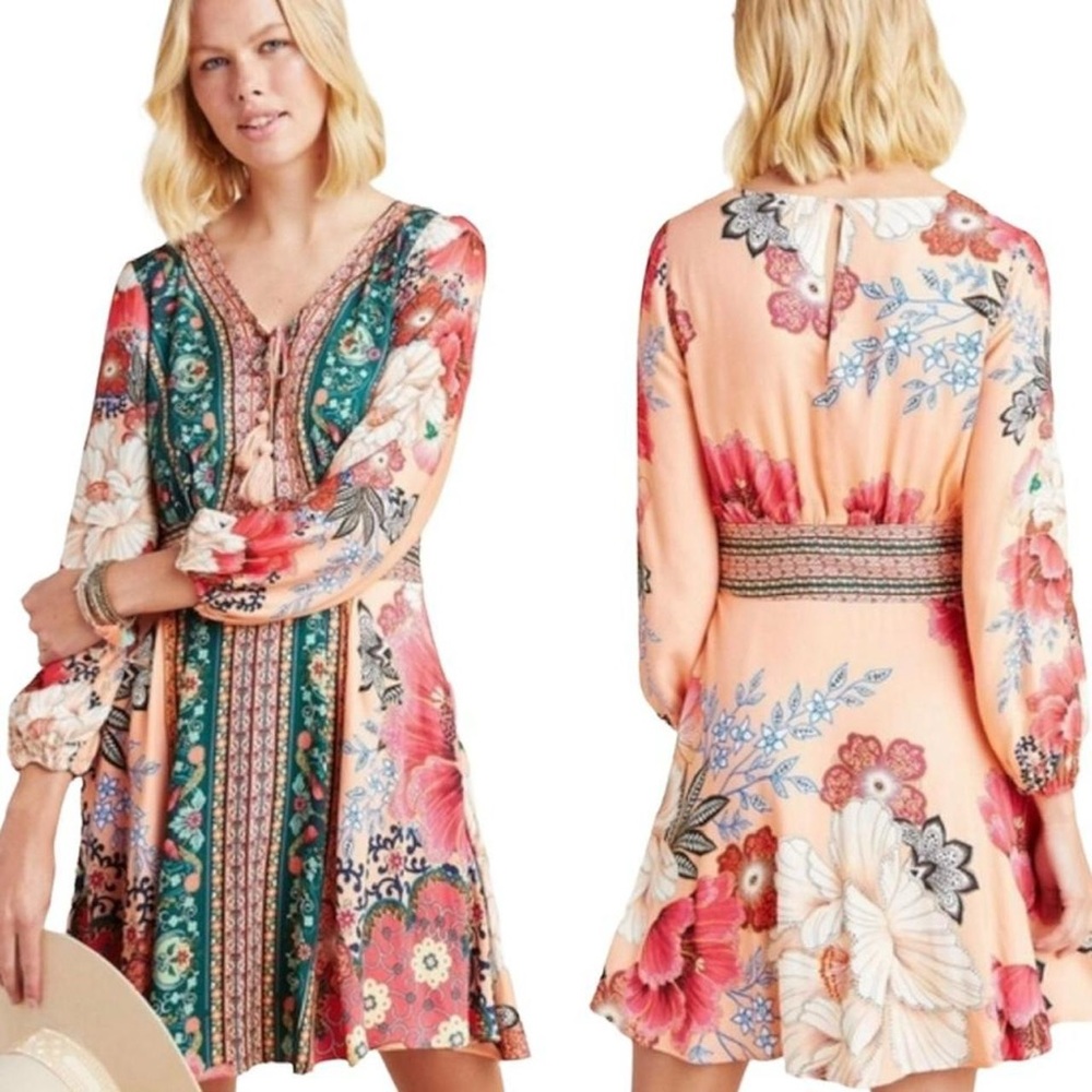 Farm Rio x Anthropologie Topanga dress size MP medium petite .